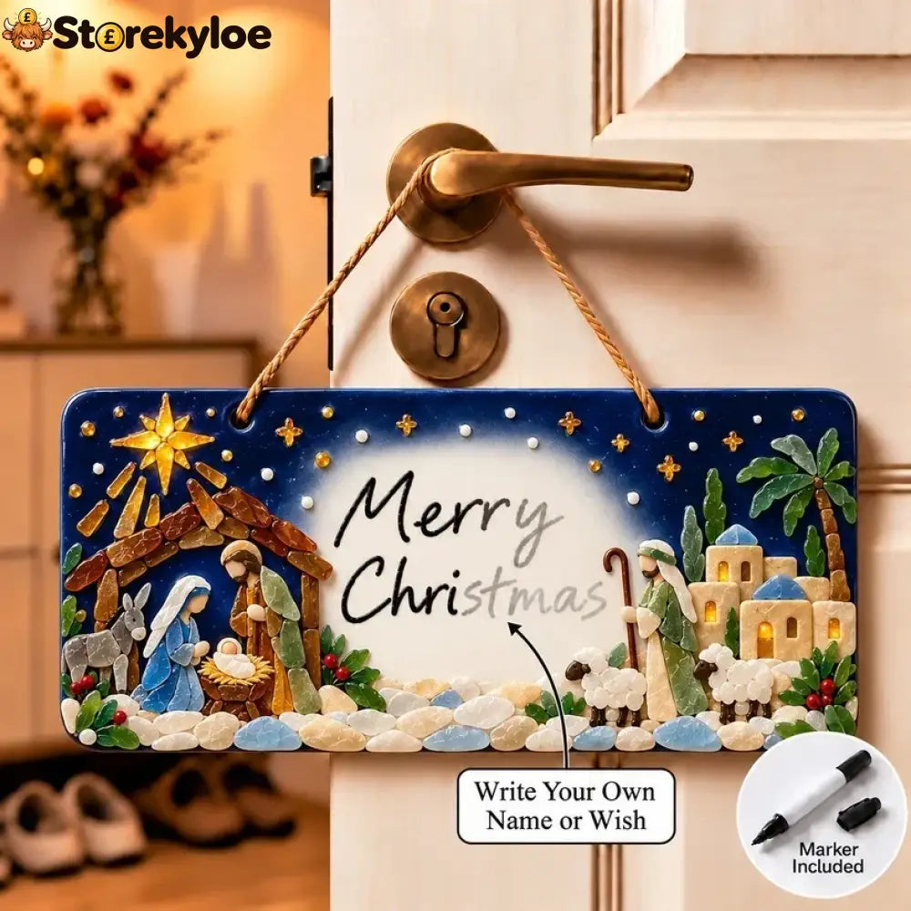 ⏳ Last Day 49% OFF – 🎄 Beginner-Friendly DIY Sea Glass Christmas Hanging Sign Kit | 8 Festive Designs with Handwritten