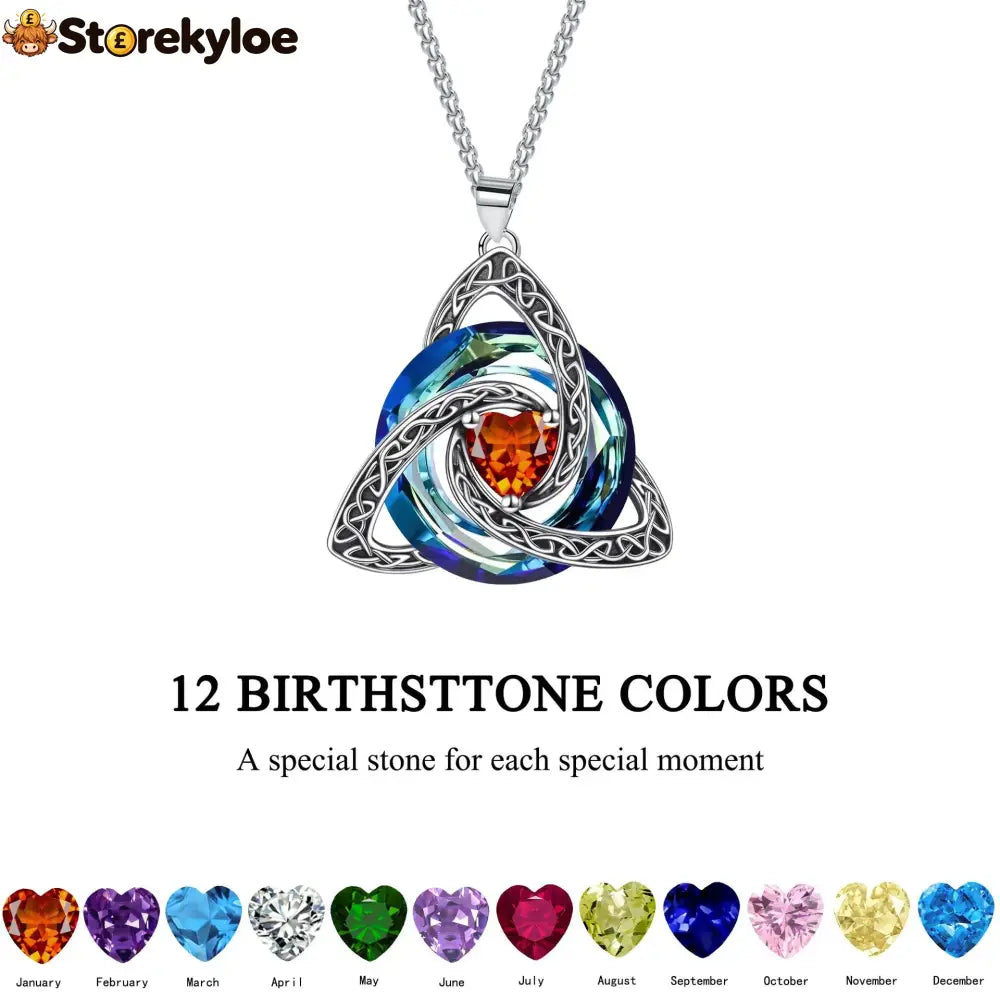 🔥last Day 50% Off - ✝️birthstone Celtic Trinity Knot Necklace ✨