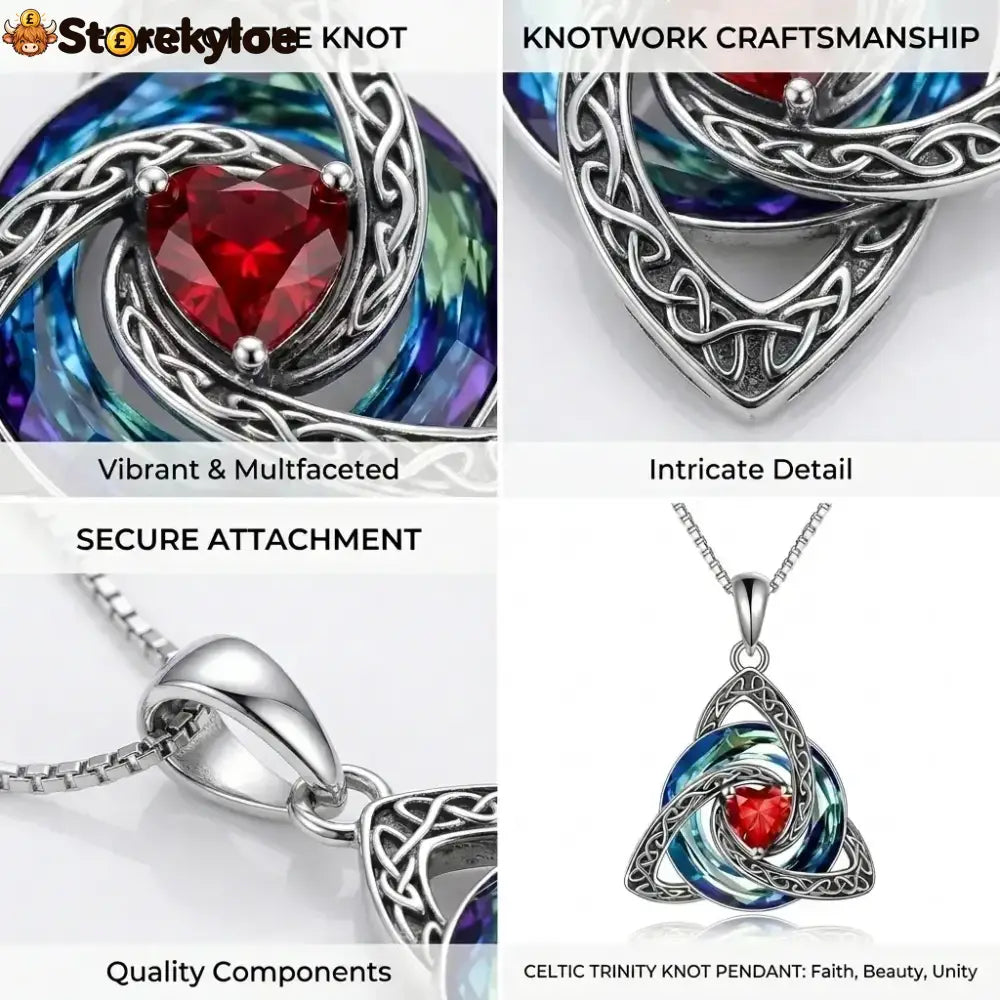 🔥last Day 50% Off - ✝️birthstone Celtic Trinity Knot Necklace ✨