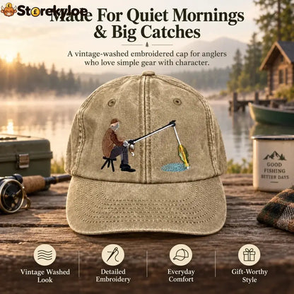 🔥 Last Day 49% OFF-🎣🧢 Catch of the Day Interactive Fishing Cap –🎁 Vintage Washed Moving Fish Hat