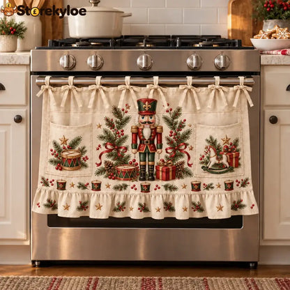 ⏳ Last Day 49% Off – 🎄 Christmas Kitchen Tie-on Skirt | Festive Holiday Designs With Pockets & Ruffled Trim ✨ - 🥁