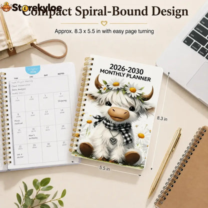 🐮 LAST DAY 49% OFF – Cute Cow 5-Year Planner 2026–2030 | Monthly Organizer with Farmhouse Cover, Goal Tracking Pages & Long-Term Planning Layout ✨