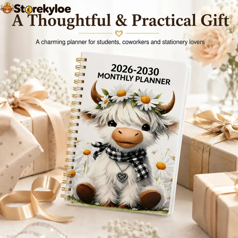 🐮 LAST DAY 49% OFF – Cute Cow 5-Year Planner 2026–2030 | Monthly Organizer with Farmhouse Cover, Goal Tracking Pages & Long-Term Planning Layout ✨