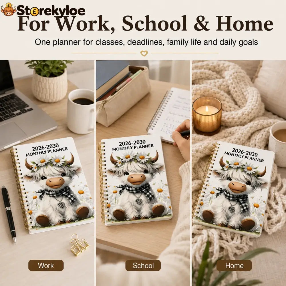 🐮 LAST DAY 49% OFF – Cute Cow 5-Year Planner 2026–2030 | Monthly Organizer with Farmhouse Cover, Goal Tracking Pages & Long-Term Planning Layout ✨