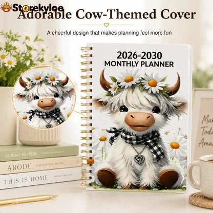 🐮 LAST DAY 49% OFF – Cute Cow 5-Year Planner 2026–2030 | Monthly Organizer with Farmhouse Cover, Goal Tracking Pages & Long-Term Planning Layout ✨