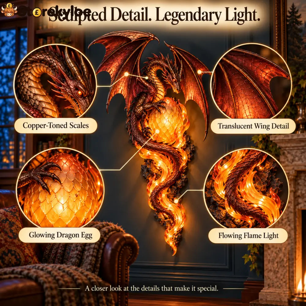 ✨last Day 49% Off✨🐉 Dragon Egg Guardian™ – Lighted Dragon Fantasy Wall Art - dragon