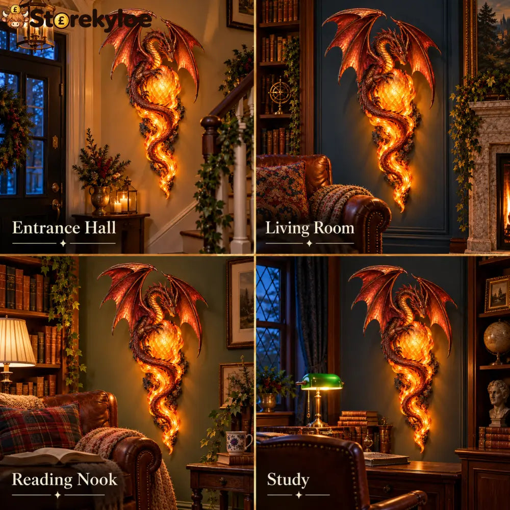 ✨last Day 49% Off✨🐉 Dragon Egg Guardian™ – Lighted Dragon Fantasy Wall Art - dragon