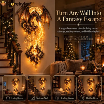 🔥 Last Day 49% OFF – 🐉 Dragonfire Moonlight Wall Lamp | Enchanted Fantasy Castle Decor 🌙 - Hot sale🔥