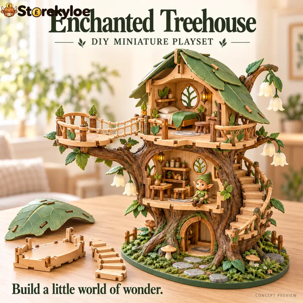 🔥LAST DAY 49% OFF -Enchanted Treehouse – DIY Miniature Fairy House Play set✨