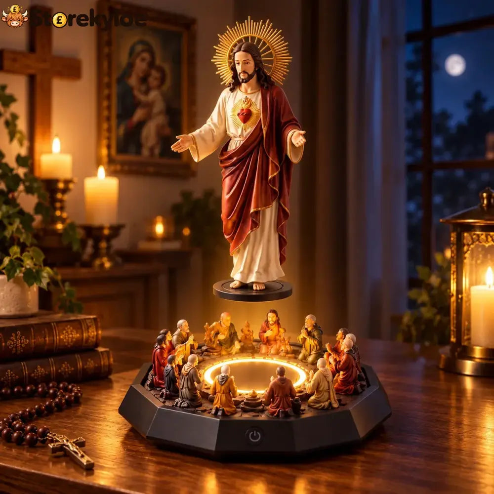 🔥last Day 49% Off🔥- Floating Christ With Led Lighting – A Symbol Of Faith That Enchants - Cristo 25cm
