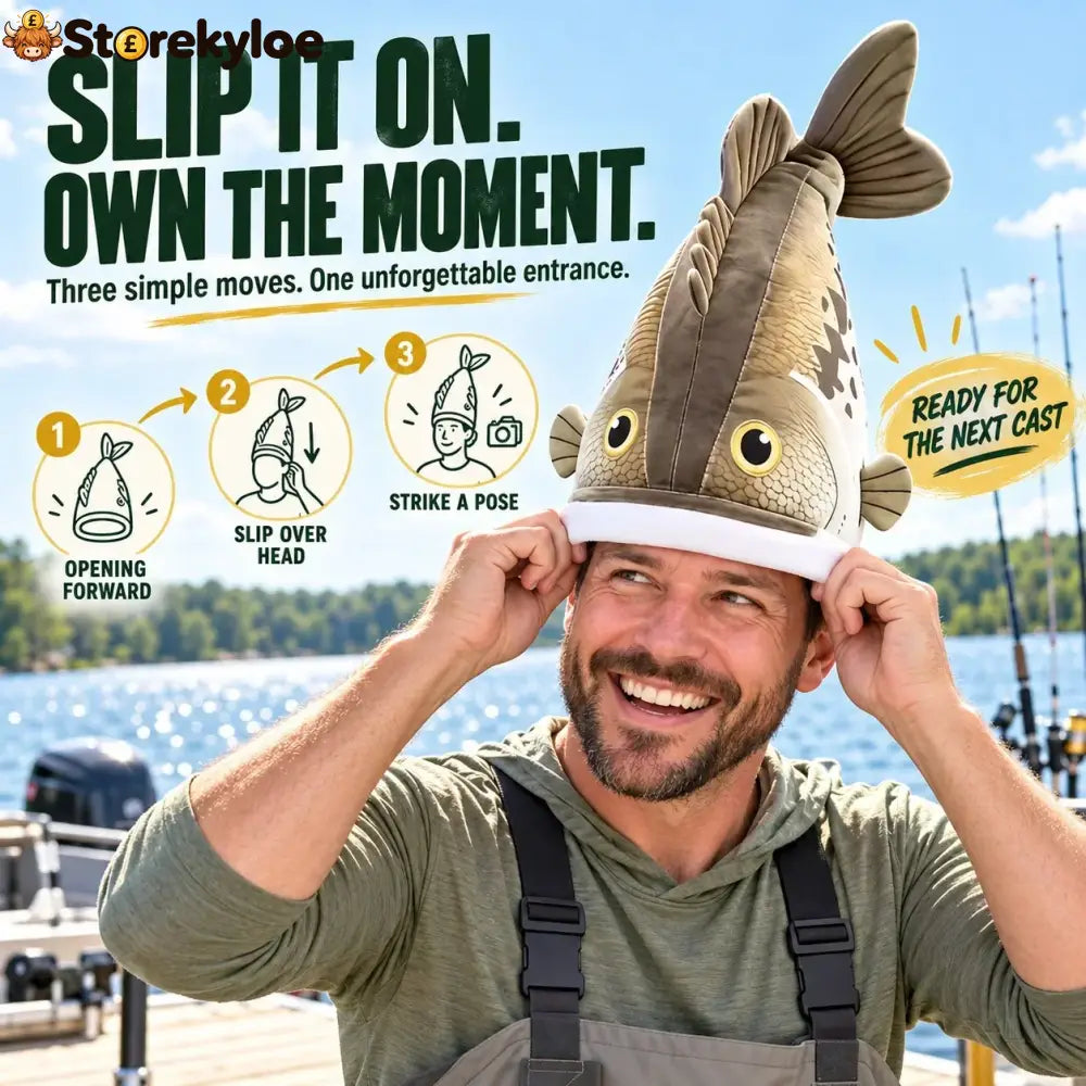 🔥Last day 70% OFF🐟 Funny 3D Fish Hat, Funny Fishing Gift for Anglers Lake Days & Parties