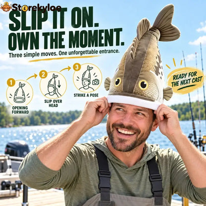 🔥Last day 70% OFF🐟 Funny 3D Fish Hat, Funny Fishing Gift for Anglers Lake Days & Parties