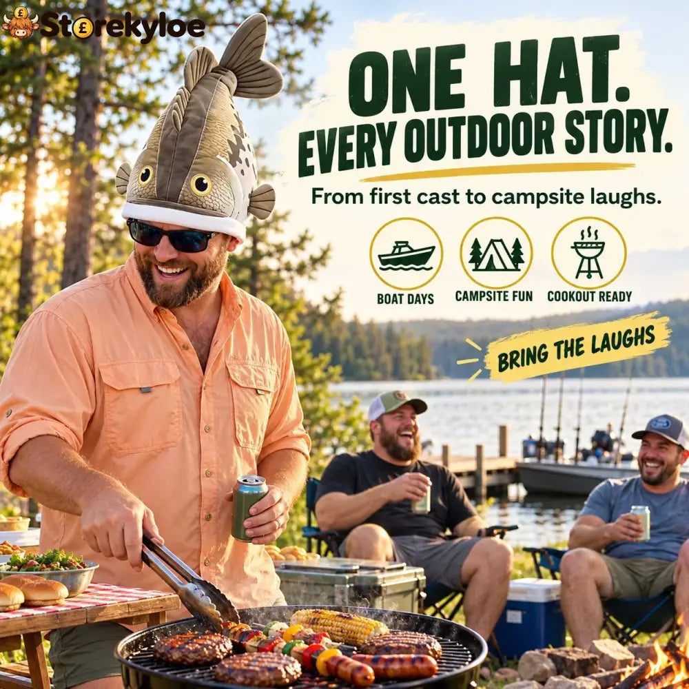 🔥Last day 70% OFF🐟 Funny 3D Fish Hat, Funny Fishing Gift for Anglers Lake Days & Parties