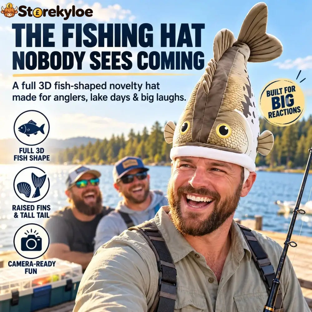 🔥Last day 70% OFF🐟 Funny 3D Fish Hat, Funny Fishing Gift for Anglers Lake Days & Parties