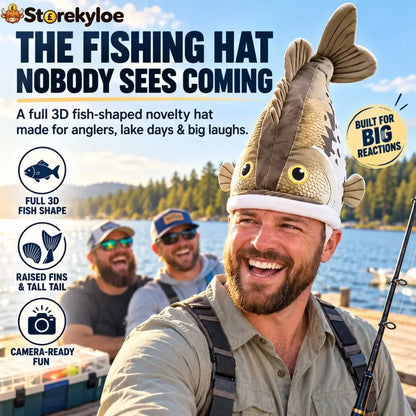 🔥Last day 70% OFF🐟 Funny 3D Fish Hat, Funny Fishing Gift for Anglers Lake Days & Parties