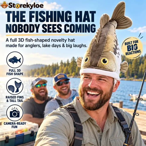 🔥Last day 70% OFF🐟 Funny 3D Fish Hat, Funny Fishing Gift for Anglers Lake Days & Parties
