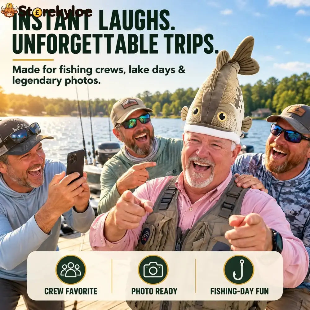 🔥Last day 70% OFF🐟 Funny 3D Fish Hat, Funny Fishing Gift for Anglers Lake Days & Parties