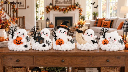 ⏳ Last Day 49% Off – 👻 Glowing Ghost Staircase Decor | 5 Playful Halloween Characters For Railings Mantels & Entryways 🎃
