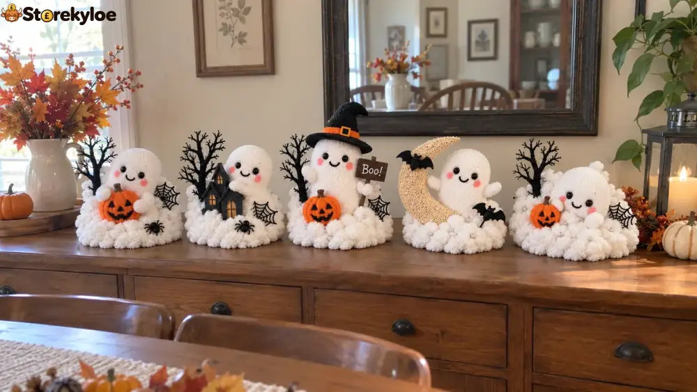 ⏳ Last Day 49% Off – 👻 Glowing Ghost Staircase Decor | 5 Playful Halloween Characters For Railings Mantels & Entryways 🎃