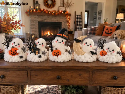 ⏳ Last Day 49% Off – 👻 Glowing Ghost Staircase Decor | 5 Playful Halloween Characters For Railings Mantels & Entryways 🎃