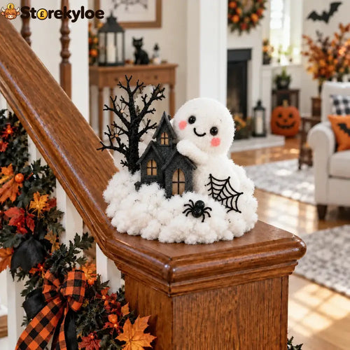 ⏳ Last Day 49% Off – 👻 Glowing Ghost Staircase Decor | 5 Playful Halloween Characters For Railings Mantels & Entryways