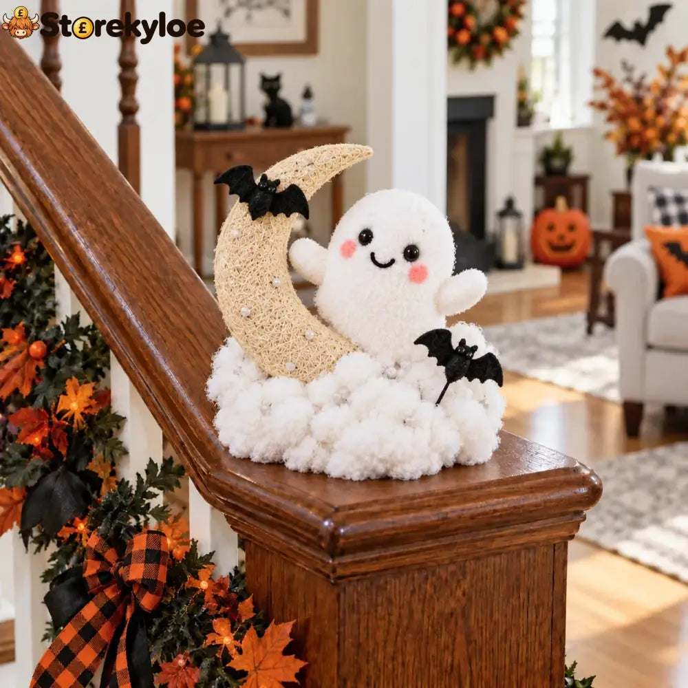 ⏳ Last Day 49% Off – 👻 Glowing Ghost Staircase Decor | 5 Playful Halloween Characters For Railings Mantels & Entryways