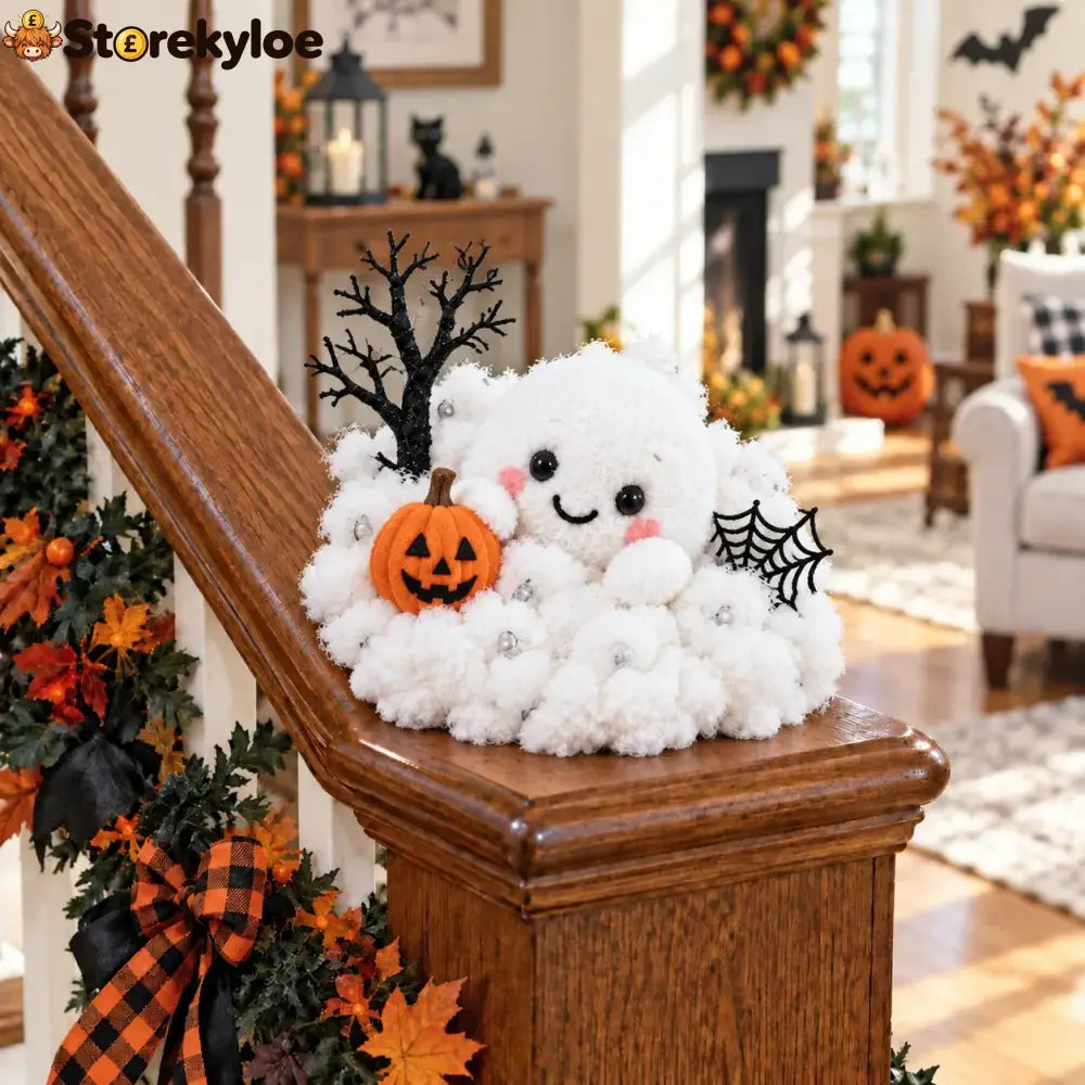 ⏳ Last Day 49% Off – 👻 Glowing Ghost Staircase Decor | 5 Playful Halloween Characters For Railings Mantels & Entryways