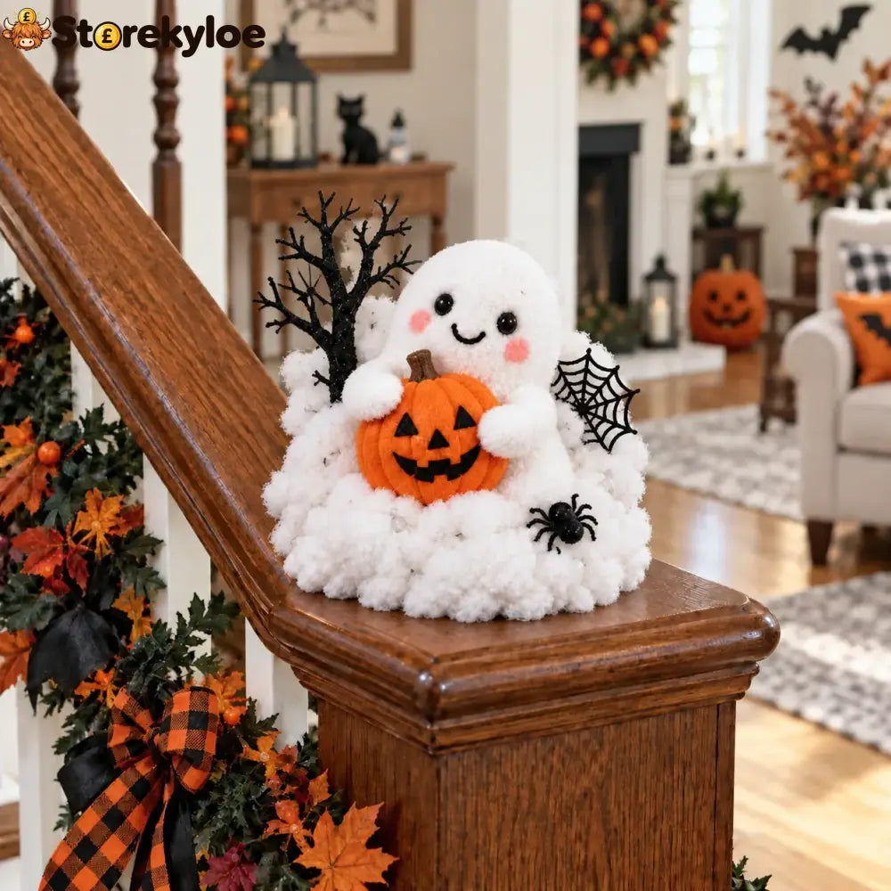 ⏳ Last Day 49% Off – 👻 Glowing Ghost Staircase Decor | 5 Playful Halloween Characters For Railings Mantels & Entryways