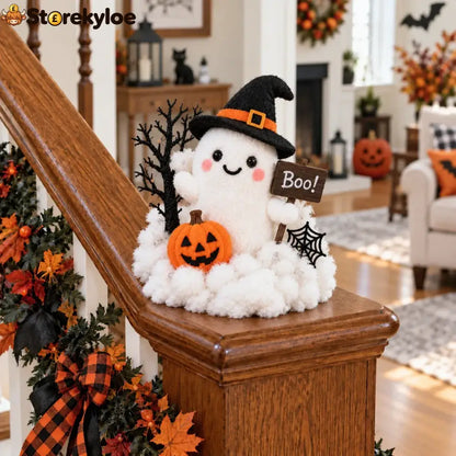 ⏳ Last Day 49% Off – 👻 Glowing Ghost Staircase Decor | 5 Playful Halloween Characters For Railings Mantels & Entryways