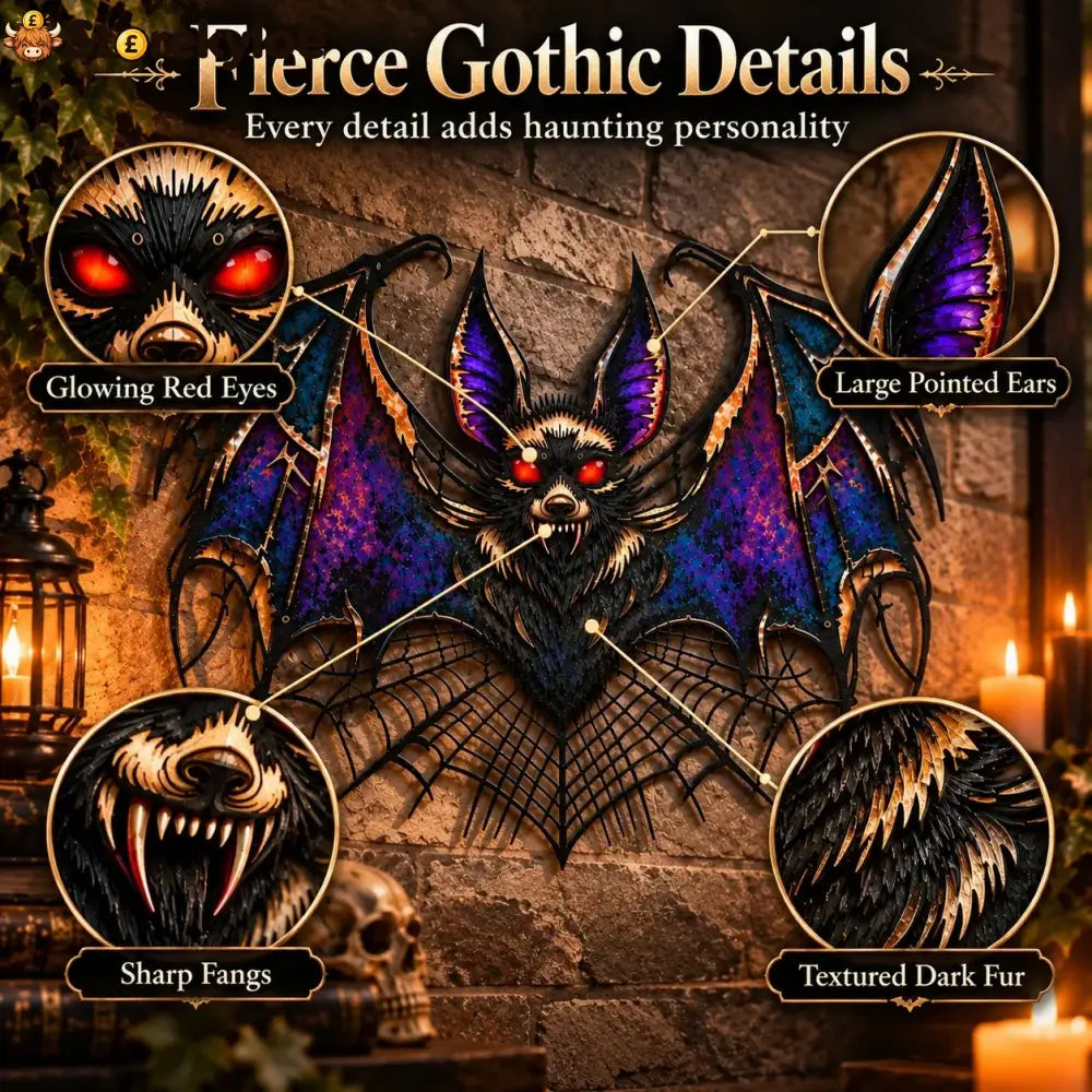 ⏰ LAST DAY 49% OFF - Gothic Vampire Bat Metal Wall Art