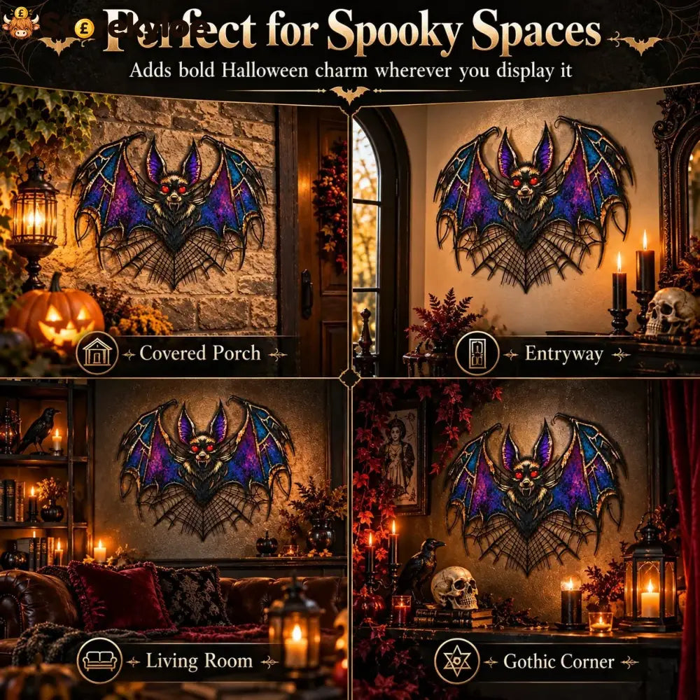 ⏰ LAST DAY 49% OFF - Gothic Vampire Bat Metal Wall Art