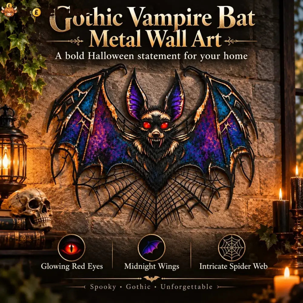 ⏰ LAST DAY 49% OFF - Gothic Vampire Bat Metal Wall Art