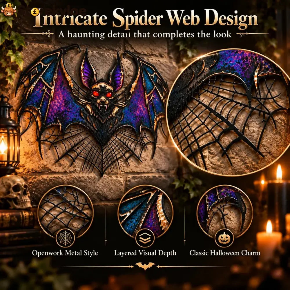 ⏰ LAST DAY 49% OFF - Gothic Vampire Bat Metal Wall Art