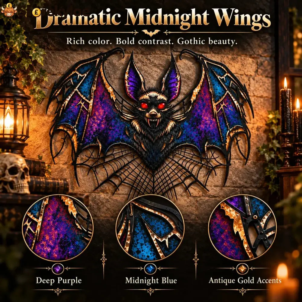 ⏰ LAST DAY 49% OFF - Gothic Vampire Bat Metal Wall Art (📦Buy 2 Free Shipping)
