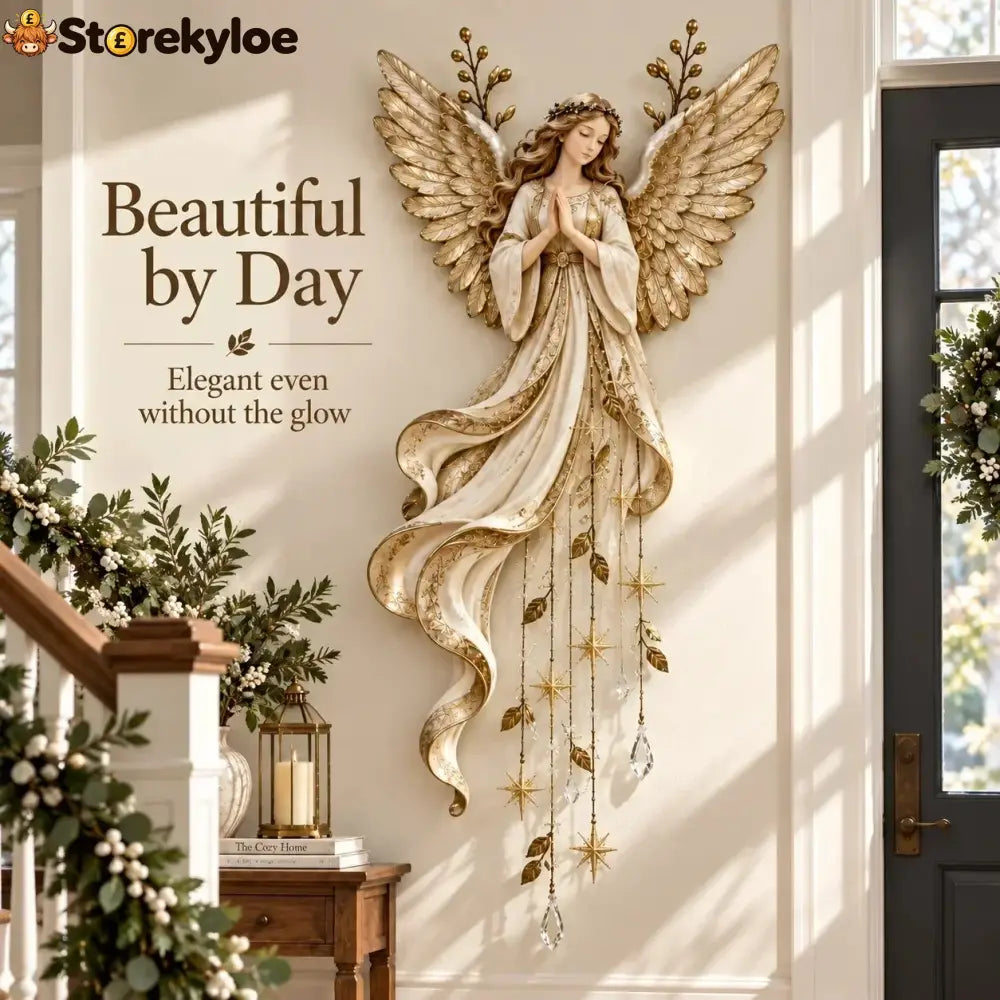 ✨Last Day 49% OFF✨Guardian Angel Starfall Cascade™ – Lighted Faith & Blessing Christmas Wall Decor✨