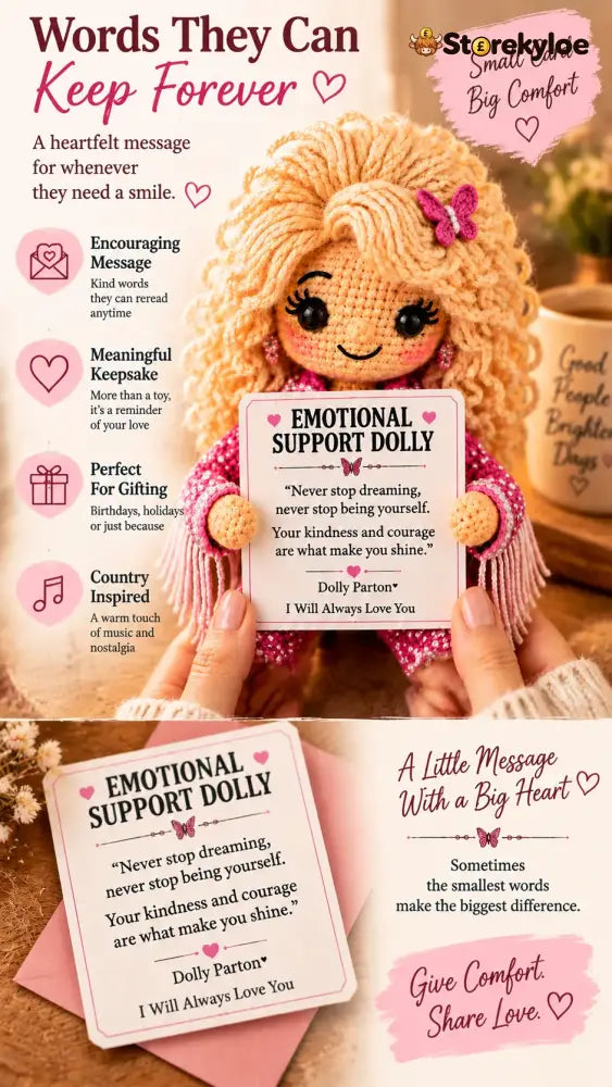 🔥LAST DAY 49% OFF - 💗Hand‑Crocheted Emotional Support Comfort Doll | Country Music Inspired Uplifting Encouragement