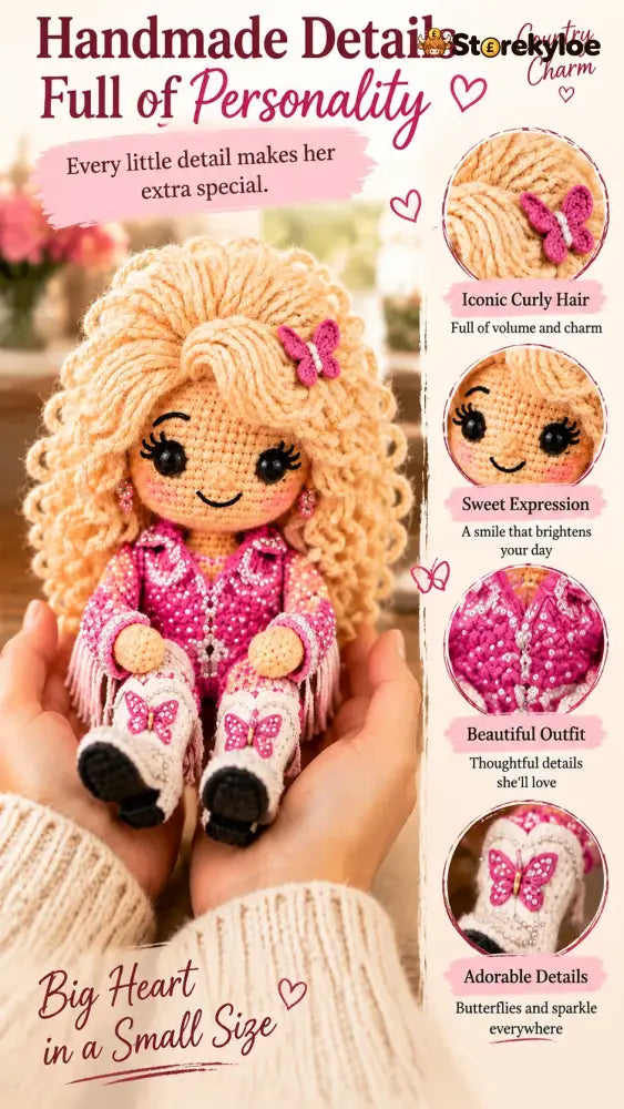 🔥LAST DAY 49% OFF - 💗Hand‑Crocheted Emotional Support Comfort Doll | Country Music Inspired Uplifting Encouragement