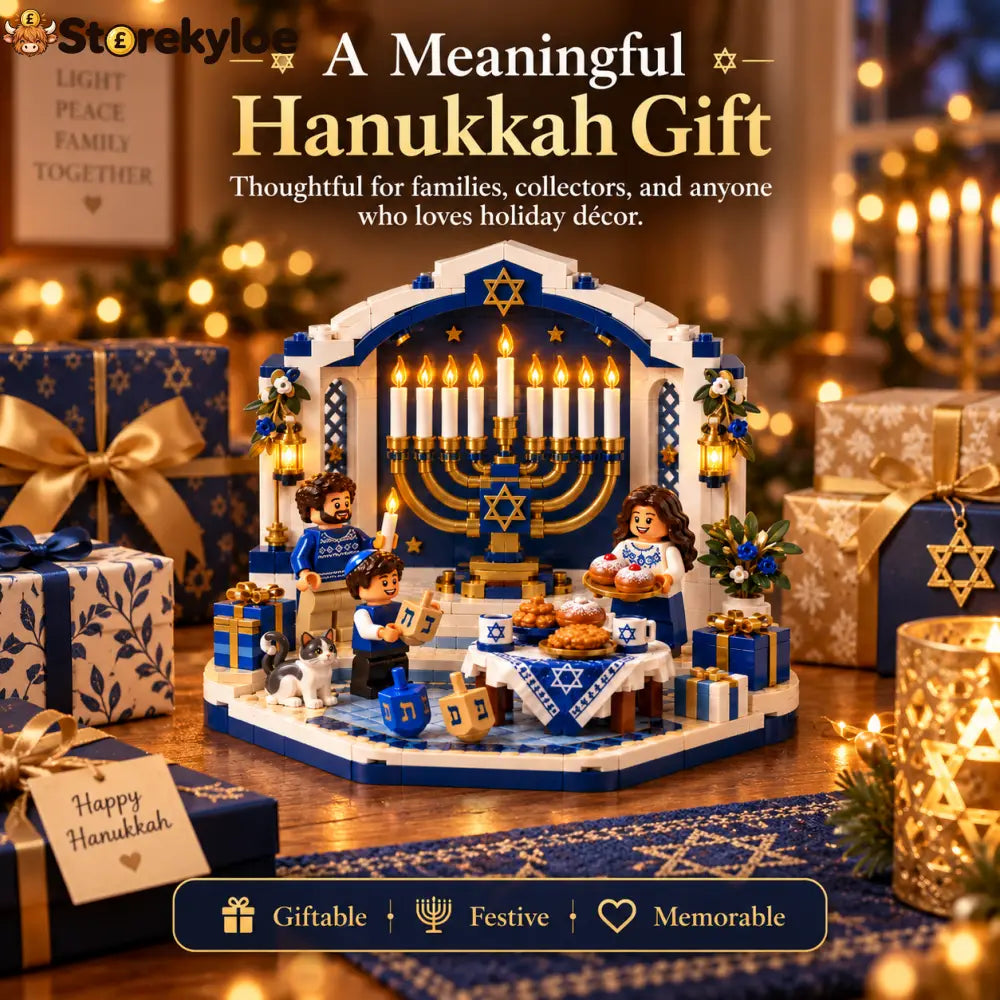 🕎✨ Last Day 49% OFF ⏰ Hanukkah Family Light Building Block Display Set