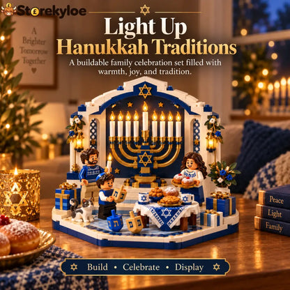 🕎✨ Last Day 49% OFF ⏰ Hanukkah Family Light Building Block Display Set