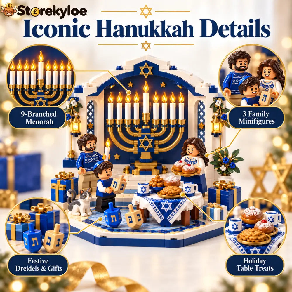 🕎✨ Last Day 49% OFF ⏰ Hanukkah Family Light Building Block Display Set
