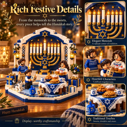 🕎✨ Last Day 49% OFF ⏰ Hanukkah Family Light Building Block Display Set