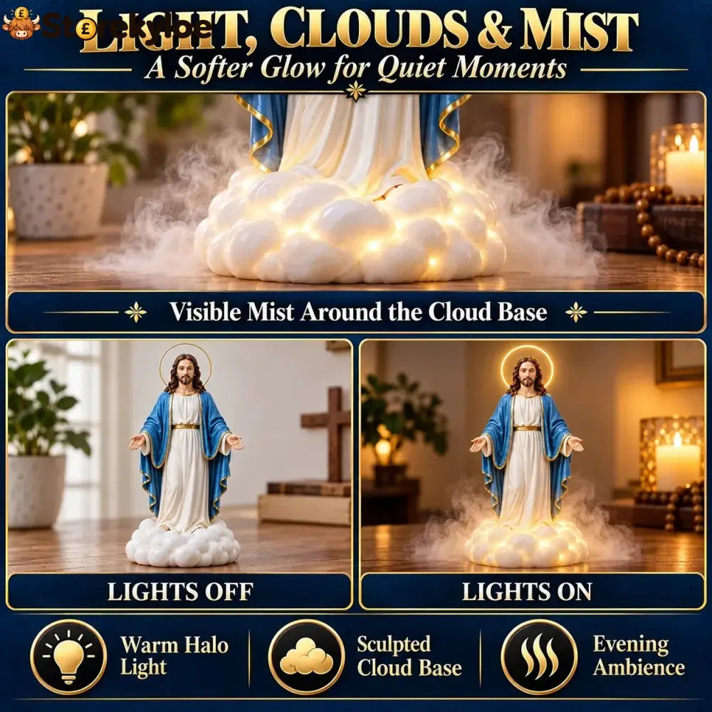 🎁 Last Day 49% Off✝️✨ Holy Mist Humidifier, Daytime Décor Evening Glow☁️💛