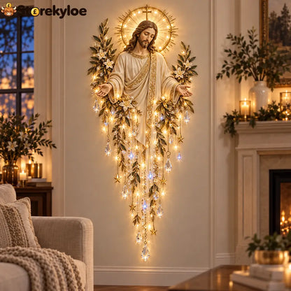 ✨Last Day 49% Off✝️Jesus Angel & Nativity Lighted Wall Light Décor