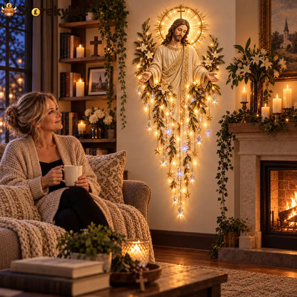 ✨Last Day 49% Off✝️Jesus Angel & Nativity Lighted Wall Light Décor - 🙏 Light of Christ Cascade