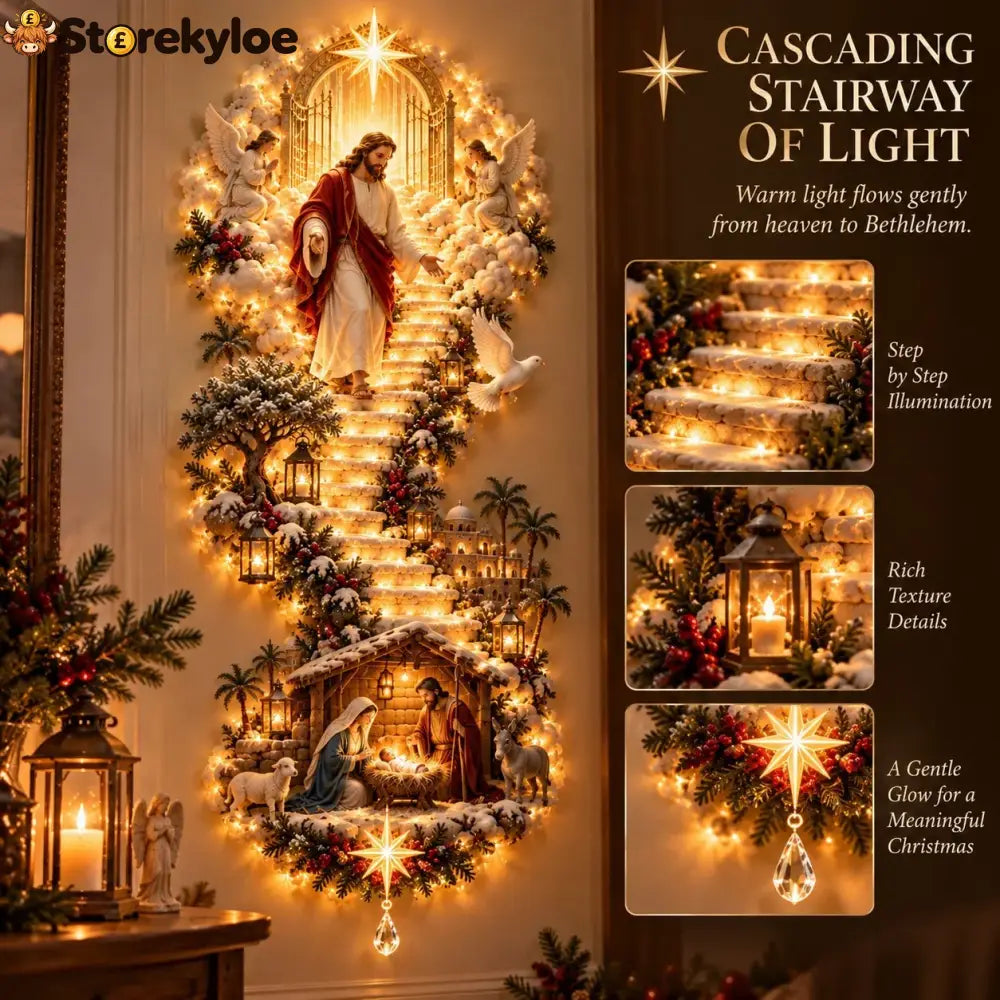 ✨ Last Day – 49% Off!✨ Jesus Light Of Heaven Christmas Wall Hanging✝️