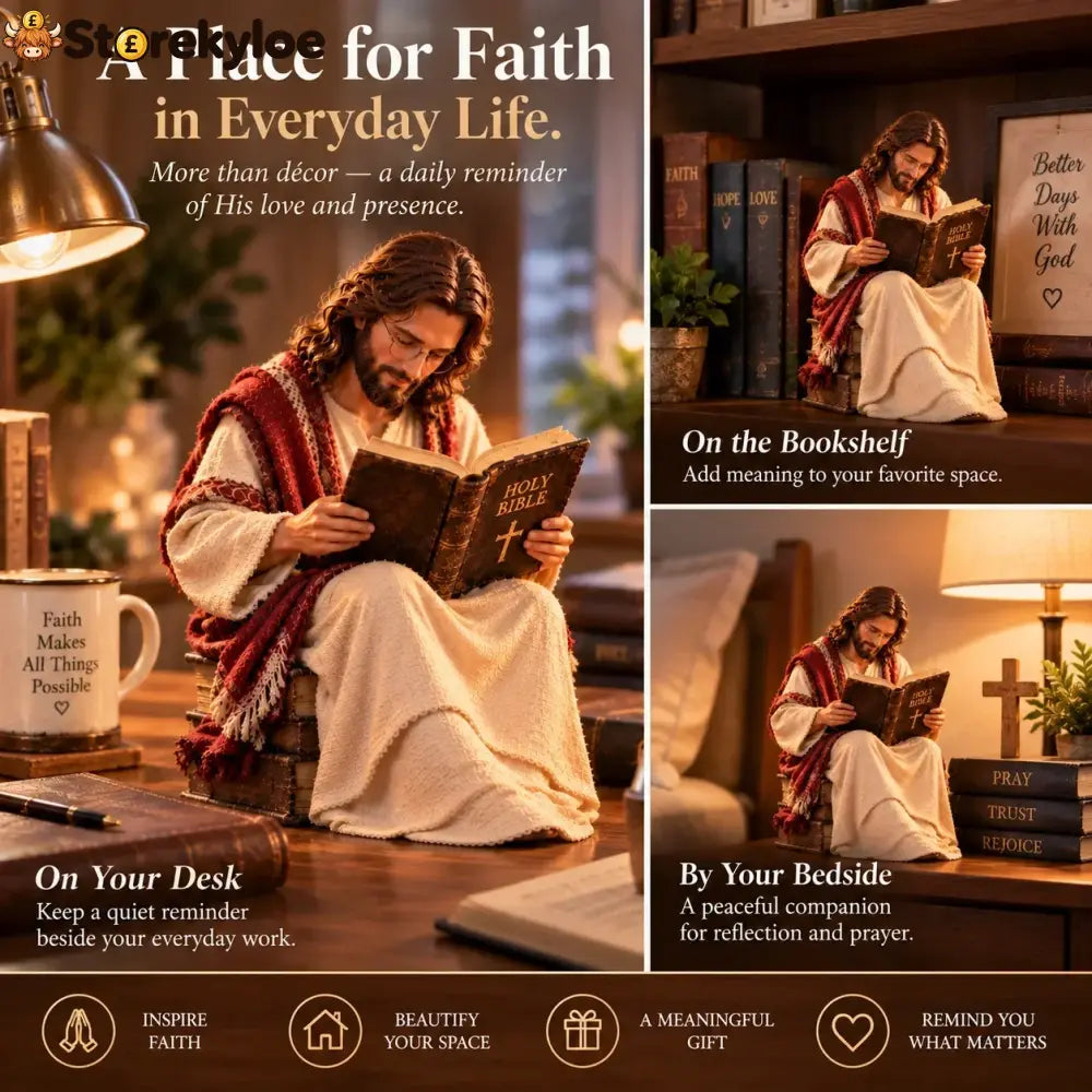 🎁Last Day 49% OFF ✝️Keep Faith Close – Jesus Reading the Bible Figurine - Buy 1
