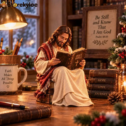 🎁Last Day 49% OFF ✝️Keep Faith Close – Jesus Reading the Bible Figurine - Buy 1