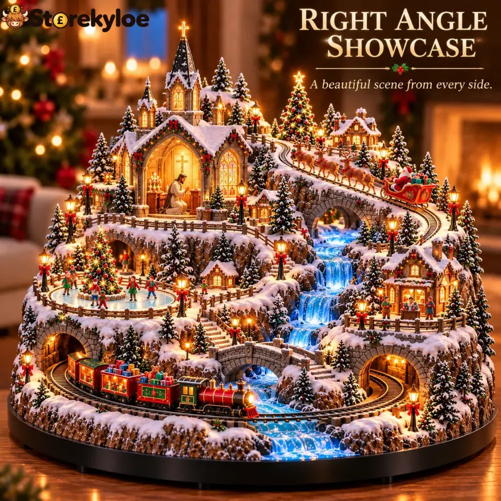 ✨🔥 LAST DAY 49% OFF 🔥 Lighted Animated Christmas Village with Train Reindeer Sleigh & Waterfall ✨