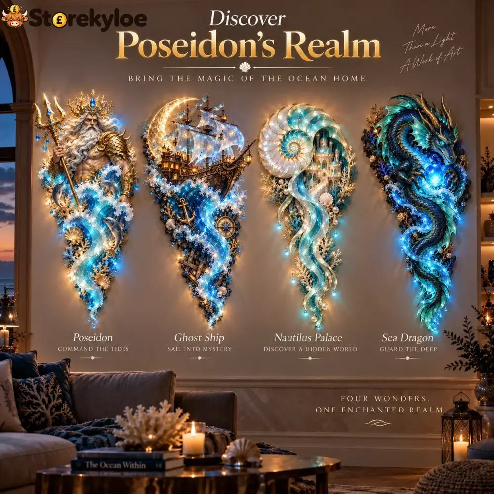 ✨Last Day 49% Off🔱👑Poseidon’s Ocean Kingdom🌊Illuminated Ocean Wall Sculpture Collection