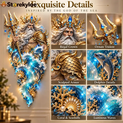 ✨Last Day 49% Off🔱👑Poseidon’s Ocean Kingdom🌊Illuminated Ocean Wall Sculpture Collection